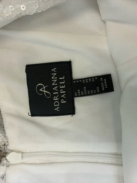 Adrianna Papell white sequins Floral V-Neck Sheath Dress - Picture 10 of 12